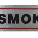 17x4cm Brushed Metallic Self-Adhesive 'No Smoking' Sign