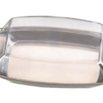 18/8 Stainless Steel Butter Dish with Transparent Lid