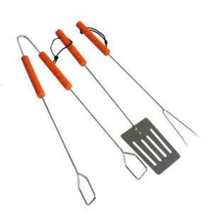 18-Inch BBQ Tool Set with Wooden Handles (Set of 3)