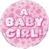 18-Inch Pink Holographic Round Foil Balloon for Baby Girl Shower - Unique Party