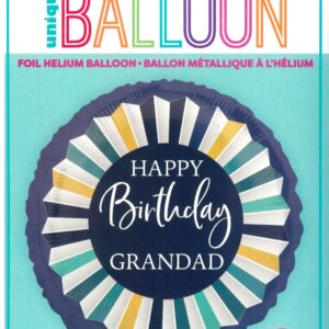 18-Inch Round Foil Balloon - Happy Birthday Grandad - Unique Design