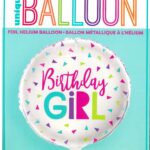 18-Inch Round Foil Balloon with Unique Confetti Design for Birthday Girls