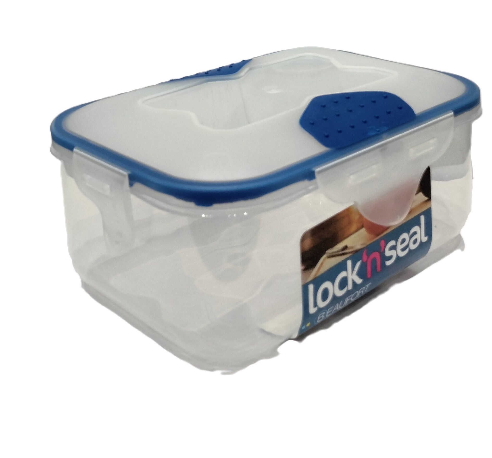 1.8-Liter Rectangular Plastic Food Storage Container with Lock and Seal Lid