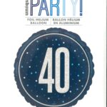 18'' Round Foil Balloon in Unique Glitz Blue with Number 40 Design