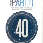 18'' Round Foil Balloon in Unique Glitz Blue with Number 40 Design