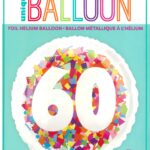18'' Round Foil Balloon with Unique Bright Confetti and Number 60 Design