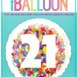 18'' Round Foil Balloon with Unique Bright Confetti Design - Number 21