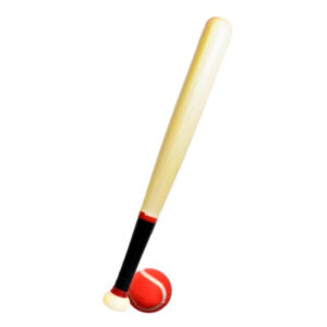 18" Wooden Rounder Bat and Ball