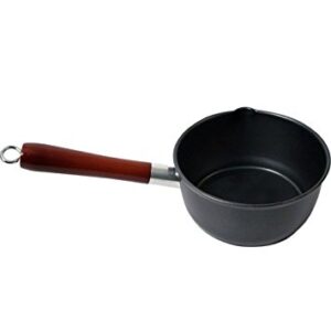 18CM Non-Stick Milk Pan with Wooden Handle, 2.1L Capacity