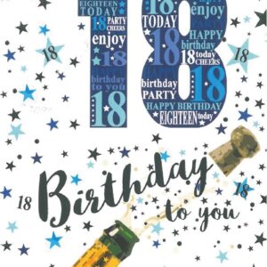 18th Birthday Card for Him - Champagne Theme