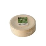 19CM Eco-Friendly Biodegradable Wood Plates - Pack of 50