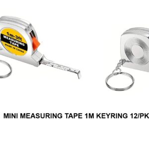 1M Keyring Mini Measuring Tape, Pack of 12