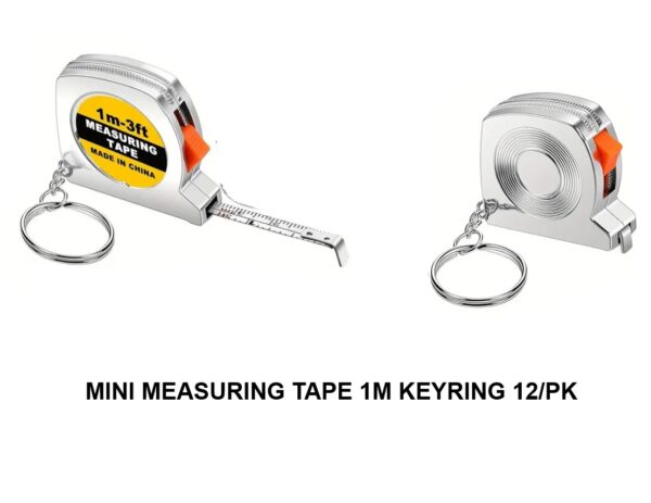 1M Keyring Mini Measuring Tape, Pack of 12