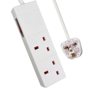 **2 Gang Outlets**: It has two sockets or outlets, allowing you to connect two electrical devices simultaneously