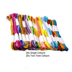 20 Two-Tone or 20 Single-Color Embroidery Thread