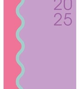 2025 Pocket Diary Week-At-A-Glance in Purple, Green & Grey Color Block Design