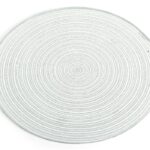 20CM Circular Silver Glitter Glass Candle Plate Holder
