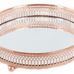 20CM Copper Candle Plate with Mirror Base