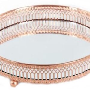 20CM Copper Candle Plate with Mirror Base