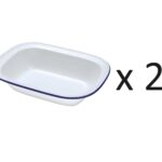 20CM OBLONG ENAMEL PIE DISH BY FALCON
