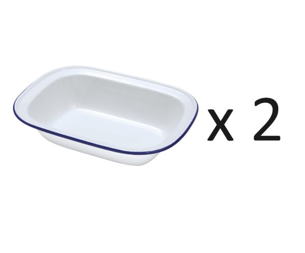 20CM OBLONG ENAMEL PIE DISH BY FALCON