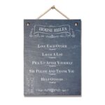 20CM X 15CM Slate House Rules Plaque from Home Collection
