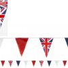 20ft Triangle Union Jack Flag Bunting with 10 Fabric Flags