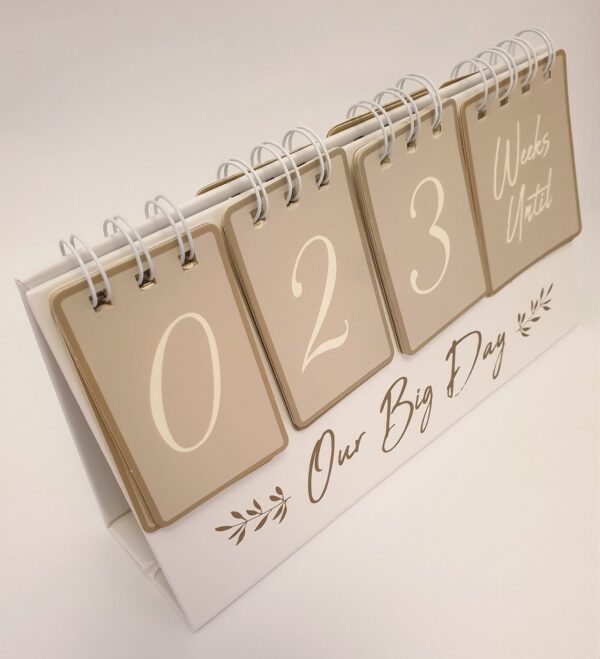 22 x 12 cm Wedding Flip Calendar