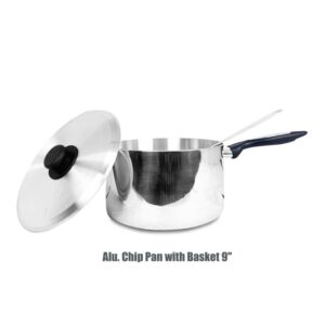 22.5CM / 9 INCH ALUMINIUM DEEP FRYER / CHIP PAN SET - 3 PIECES