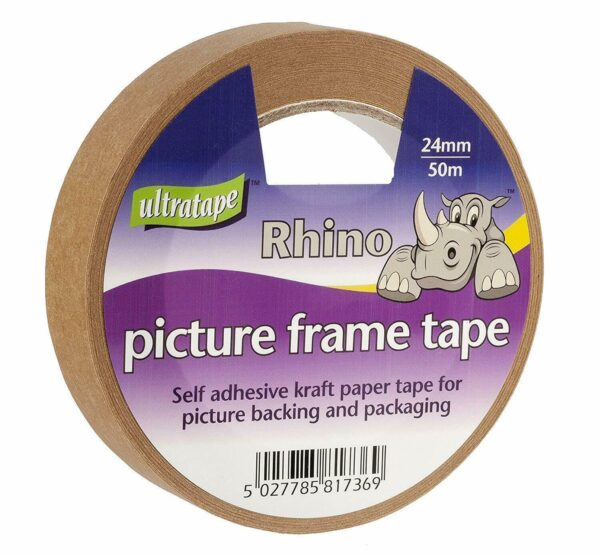 24mm x 50m Rhino Brown Paper Frame/Framing Tape