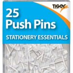 25 Clear Push Pins by Tiger Essentials