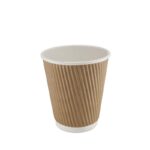 25-Pack Brown Kraft Ripple Wall Hot Drink Cups (227ml/8oz)