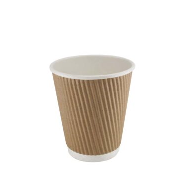 25-Pack Brown Kraft Ripple Wall Hot Drink Cups (227ml/8oz)