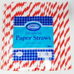 250 Pack of Red Striped Paper Straws