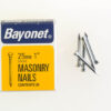 25mm Zinc Plated Bayonet Masonry Nails, Pack of 36