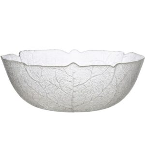 27CM Tempered Bowl with Aspen Leaf Design