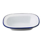 28CM OBLONG ENAMEL PIE DISH BY FALCON