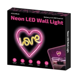 28CM X 25.5CM HEART/LOVE NEON LED WALL LIGHT - BATTERY OR USB POWERED