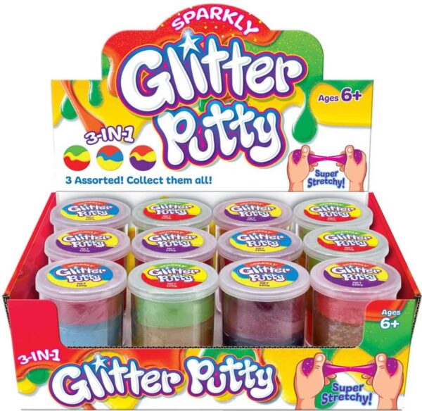 3-Layer Glitter Putty in Assorted Colors (CDU)