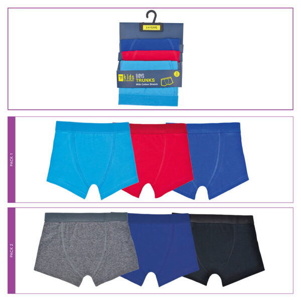 3-Pack Boys' Trunks