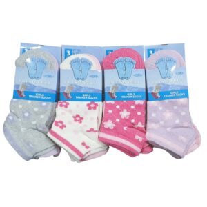 3-Pack Girls' Patterned Ankle Socks