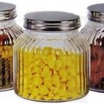 3-Piece Glass Cannister Set with Metal Lids
