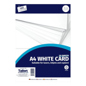 30 Sheets of A4 White Card by Just Stationery