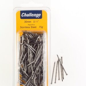 30mm Stainless Steel Panel Pins, 75g - Challenge Brand