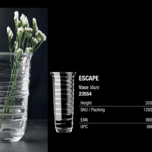 32CM PASABAHCE ESCAPE CRYSTALLIN VASE