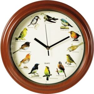 33CM Bird Sound Plastic Wall Clock