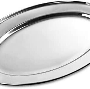 35cm Oval Serving Dish in Stainless Steel