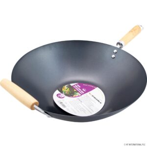 35CM PRIMA DOUBLE-LAYERED NON-STICK WOODEN WOK PAN