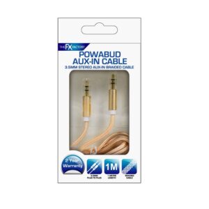 3.5mm Gold POWABUD Auxiliary Cable