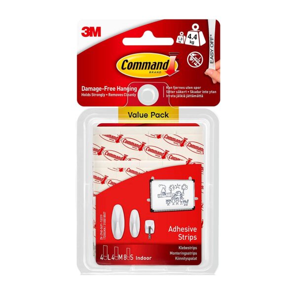 3M Command General Purpose Adhesive Strips, Assorted, Pack of 16, Model 17200-ES